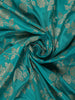 Turquoise Blue Floral Woven Banarasi Silk Saree With Zari Border