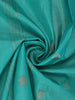 Turquoise Blue Striped Woven Pure Kanchipuram Silk Saree - Diadem