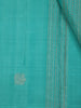Turquoise Blue Striped Woven Pure Kanchipuram Silk Saree - Diadem