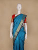 Turquoise Blue Butta Design Zari Weaving Soft Silk Saree - Diadem