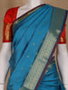 Turquoise Blue Butta Design Zari Weaving Soft Silk Saree - Diadem