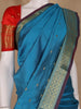 Turquoise Blue Butta Design Zari Weaving Soft Silk Saree - Diadem