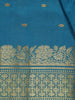 Turquoise Blue Butta Design Zari Weaving Soft Silk Saree - Diadem