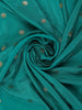 Turquoise Green Floral Woven Banarasi Silk Saree - Diadem