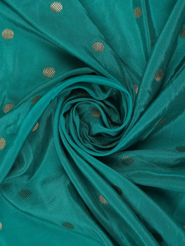 Turquoise Green Floral Woven Banarasi Silk Saree - Diadem
