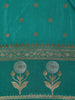 Turquoise Green Floral Woven Banarasi Silk Saree - Diadem