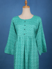 Turquoise Green with Ikat-Inspired Print Rayon Kurti - Diadem