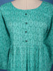 Turquoise Green with Ikat-Inspired Print Rayon Kurti - Diadem