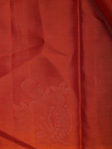 Vermilion Red Floral Design Zari Woven Soft Silk Saree - Diadem