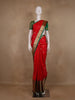 Vermilion Red Floral Motif Banarasi Silk Saree - Diadem
