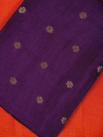 Vermilion Orange Antique Zari Border Mysore Silk Saree - Diadem