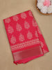 Vermilion Red Floral Designed Cotton Saree - Diadem