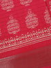 Vermilion Red Floral Designed Cotton Saree - Diadem