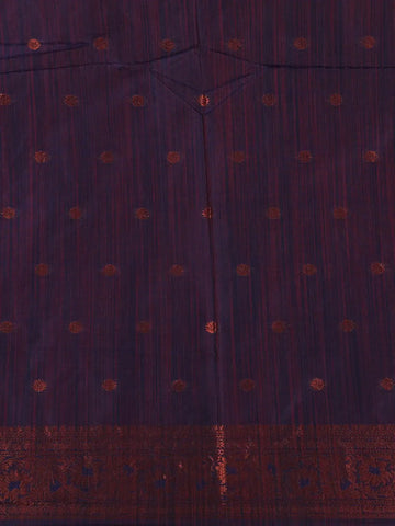 Vermilion Red Striped Pattern Silk Saree - Diadem