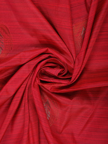 Vermilion Red Striped Pattern Silk Saree - Diadem