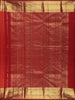 Vermillion Red Woven Checks Pattern Zari Border Silk Saree - Diadem