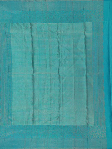 Violet Floral Checks Woven Pure Kanchipuram Silk Saree - Diadem