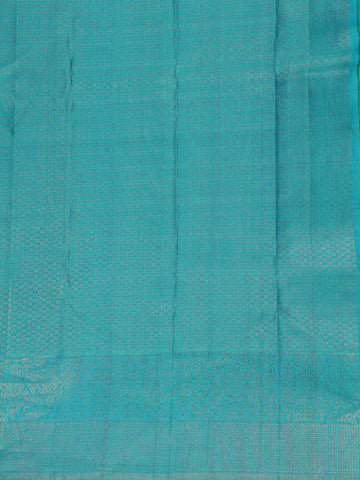 Violet Floral Checks Woven Pure Kanchipuram Silk Saree - Diadem