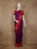 Violet Floral Butta Woven Pure Kanchipuram Silk Saree
