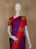 Violet Floral Butta Woven Pure Kanchipuram Silk Saree