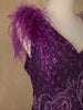 Violet Floral And Sequins Worked Net Party Wear Gown - Diadem