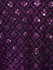 Violet Floral And Sequins Worked Net Party Wear Gown - Diadem