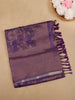 Violet Floral Design Tissue Silk Saree - Diadem