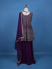 Violet Floral Embroidered Georgette Palazzo Suit - Diadem