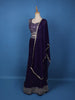 Violet Floral Embroidery Georgette Lehenga - Diadem