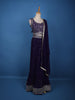 Violet Floral Embroidery Georgette Lehenga - Diadem
