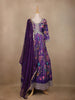 Violet Floral Printed Crepe Gown - Diadem