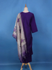 Violet Sequins Floral Printed Satin Salwar Suit - Diadem