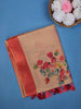 Warm Peach floral Design Semi Tissue Saree - Diadem