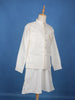 White Floral Embroidered Brocade Kurta Pyjama - Diadem