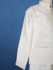 White Floral Embroidered Brocade Kurta Pyjama - Diadem