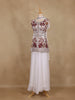White Floral Embroidered Design Georgette Palazzo Suit with Dupatta