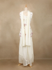 White Floral Embroidered Georgette Palazzo Salwar Suit - Diadem