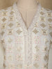 White Floral And Sequins Embroidered Cotton Straight Cut Salwar Suit - Diadem