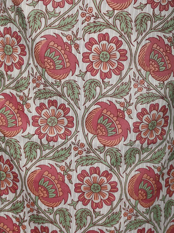 White Floral Designed Cotton Salwar Suit - Diadem