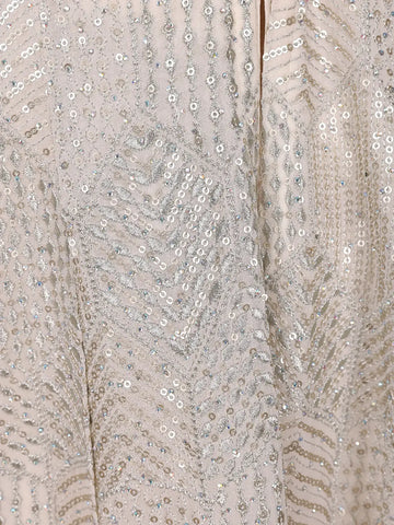 White Floral Designed Georgette Salwar Suit - Diadem