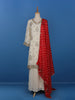 White Floral Designed Georgette Salwar Suit - Diadem