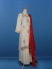 White Floral Designed Georgette Salwar Suit - Diadem