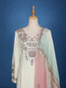 White Floral Embroidery Cotton Palazzo Salwar Suit - Diadem