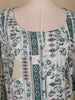 White Floral Printed Cotton Kurti - Diadem