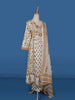 White Floral Printed Cotton Salwar Suit - Diadem