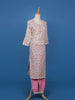 White Multicolor Floral Print Cotton Straight Salwar Suit - Diadem
