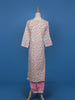 White Multicolor Floral Print Cotton Straight Salwar Suit - Diadem