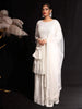 White Sequins Embroidered Georgette Palazzo Salwar Suit - Diadem