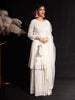 White Sequins Embroidered Georgette Palazzo Salwar Suit - Diadem