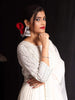 White Sequins Embroidered Georgette Palazzo Salwar Suit - Diadem